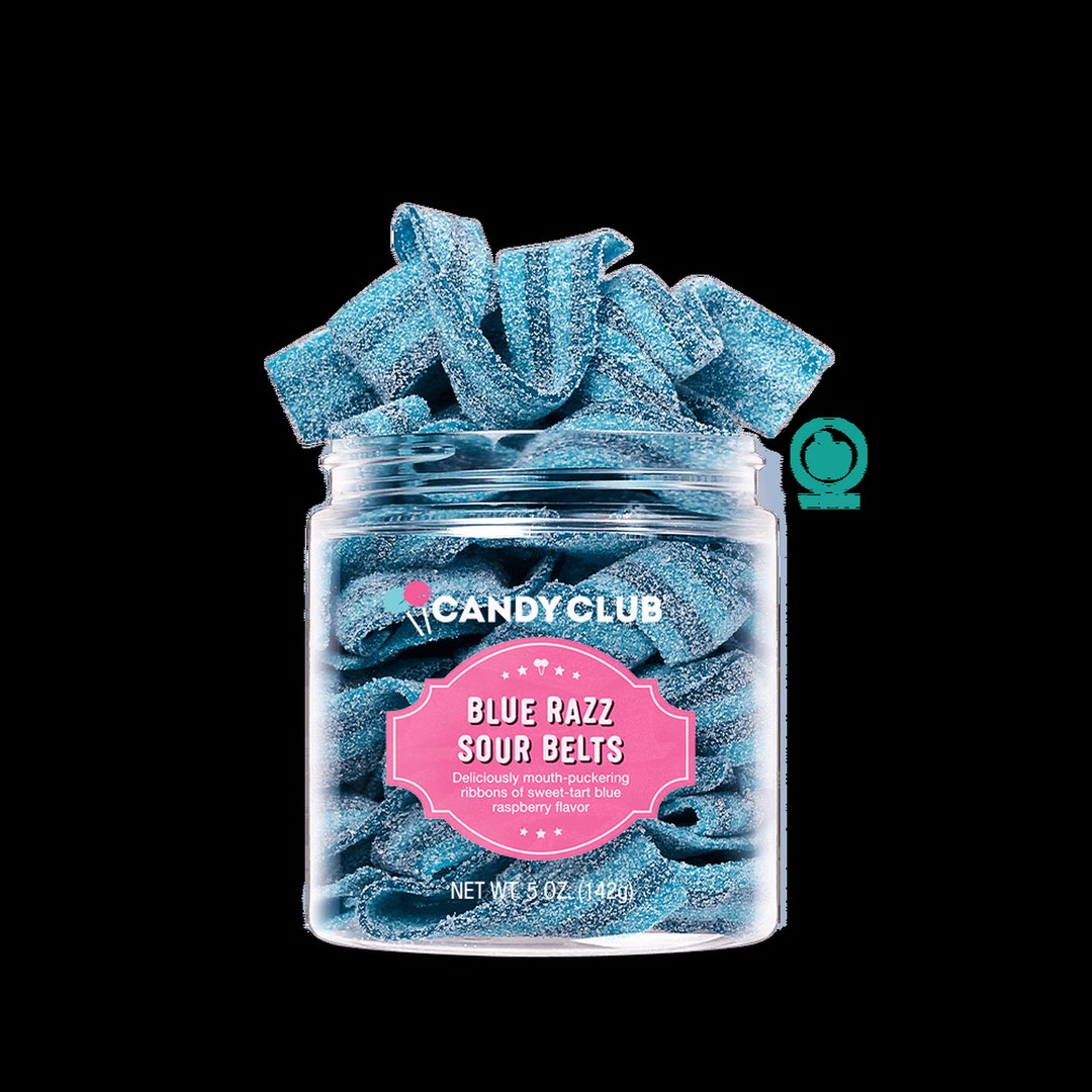Candy Club Blue Raspberry Sour Belts Candy Gift Sour Candy Etsy