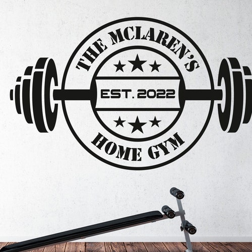 Personalized Home Gym Wall Decal Fitness Wall Sticker Vinyl Etsy