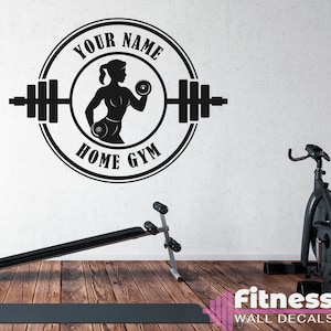 Personalized Home Gym - Women Fitness Fitness Wall Decal, Motivational Home Gym Decor, Vinyl Lettering, Fitness Training Gift Idea