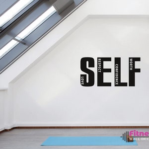 Self Love Fitness Inspirational Quote Home Gym Wall Decal, Motivational Home Garage Gym Decor, Vinyl Lettering, Home Office Decor Bild 5