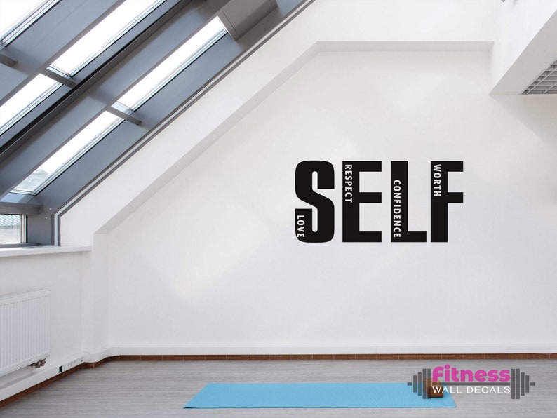 Self Love Fitness Inspirational Quote Home Gym Wall Decal, Motivational Home Garage Gym Decor, Vinyl Lettering, Home Office Decor Bild 5