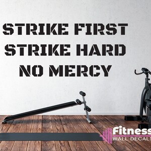 Amazon.com: Strike First Hard No Mercy Gym Wall Decal Home