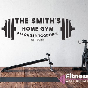 Personalized Home Gym Sign Decal For Garage Gym Wall, Motivational quote for Home Gym Decor, Vinyl Lettering, Fitness Training Gift Idea