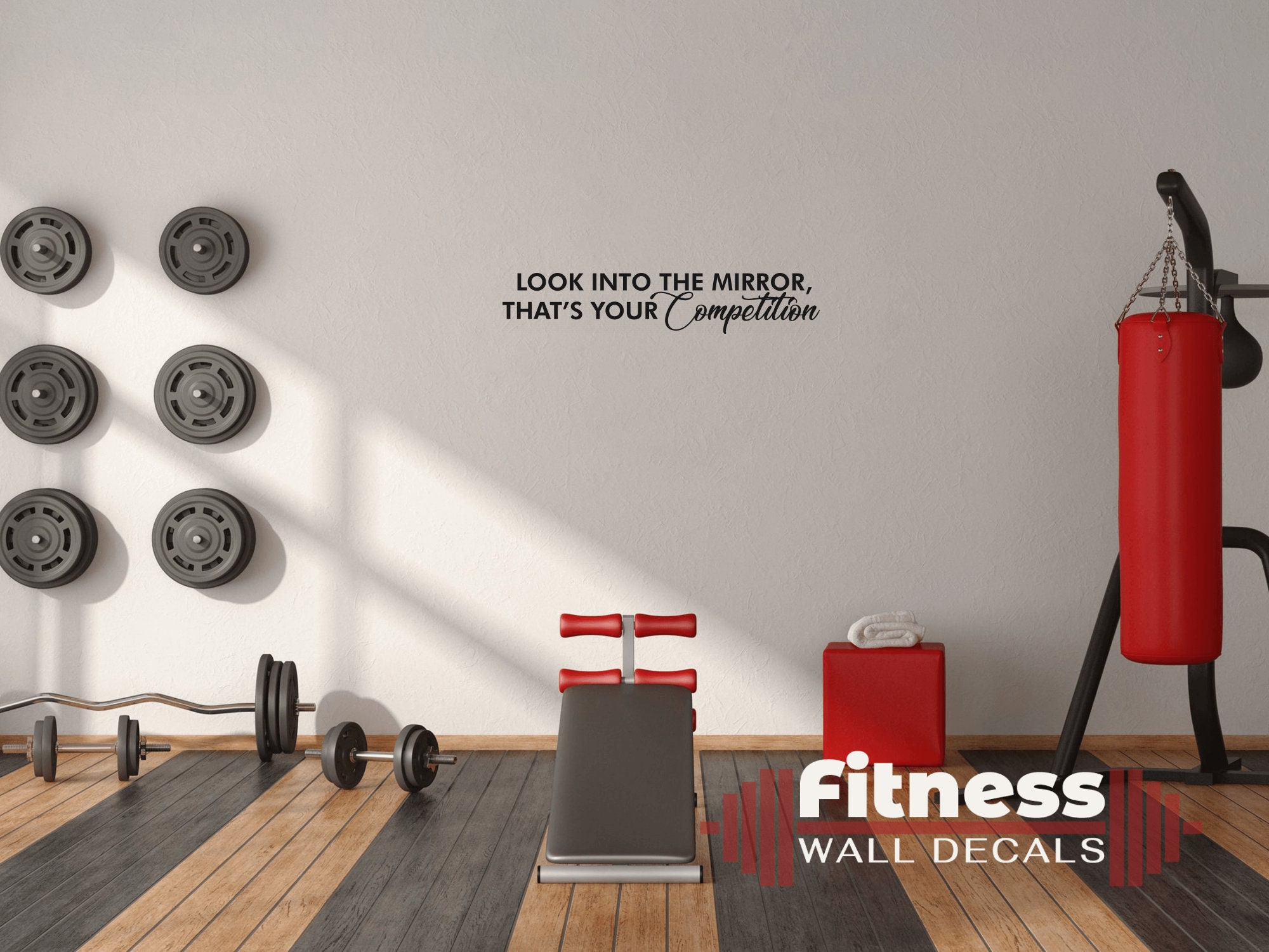 Look into the mirror Fitness Wall Decal Motivational Home Gym Etsy