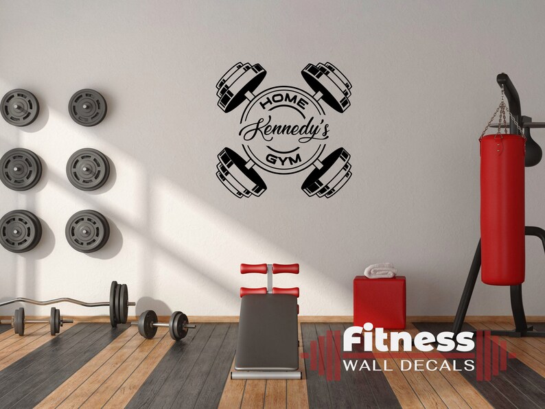 Personalized Home Gym Fitness Wall Decal Custom Exercise Room Etsy