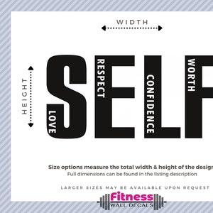 Self Love Fitness Inspirational Quote Home Gym Wall Decal, Motivational Home Garage Gym Decor, Vinyl Lettering, Home Office Decor Bild 2