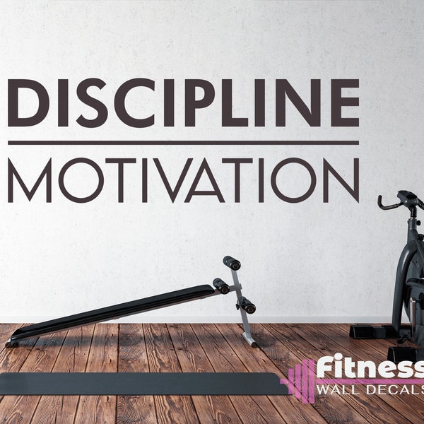 Discipline over Motivation Fitness Wall Decal, Motivational Home Gym Decor, Vinyl Lettering, Fitness Training Gift Idea