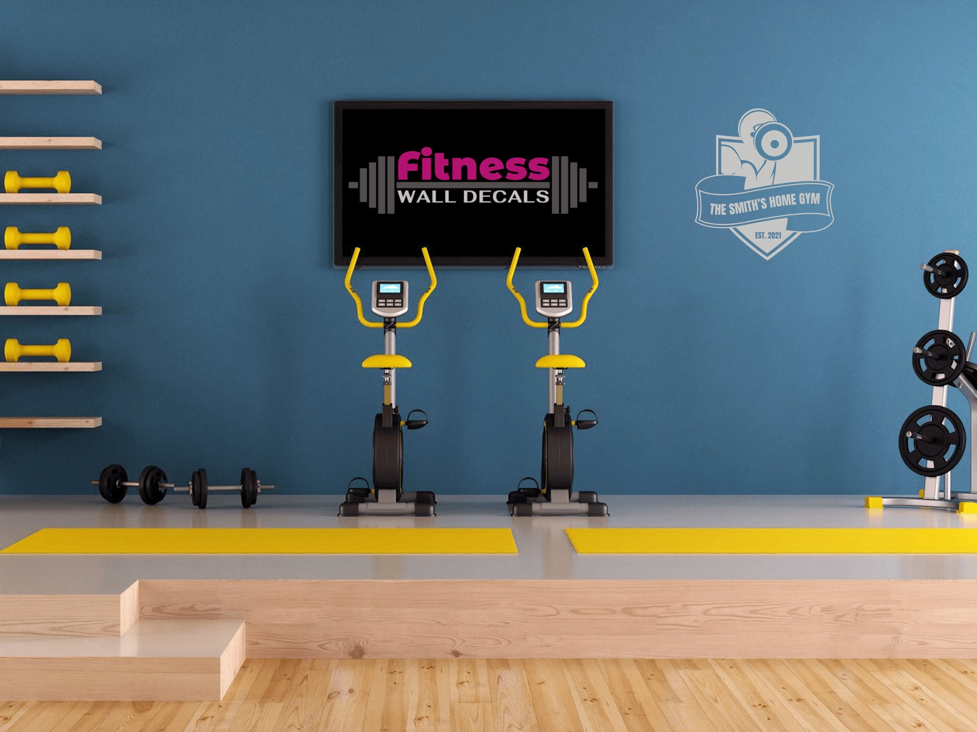 Personalized Home Gym Sign Fitness Wall Decal Garage Gym Sign | Etsy