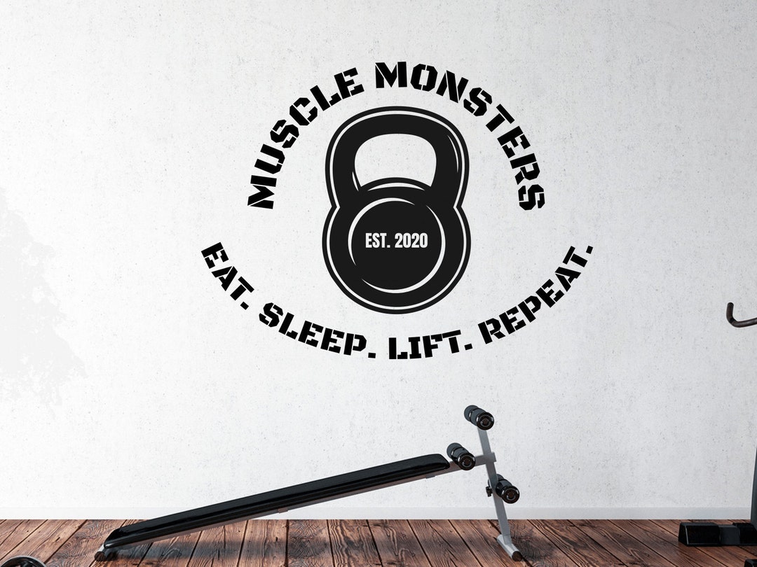 Personalized Kettle Bell Eat Sleep Lift Repeat Fitness Wall Etsy UK