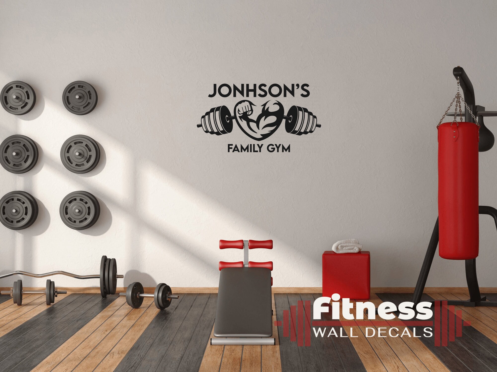 Personalized Home Gym Sign Fitness Wall Decal Motivational Etsy UK