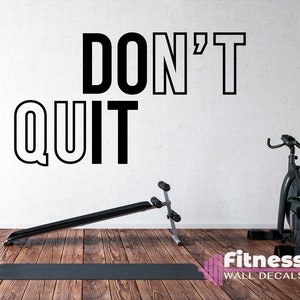 Don't Quit / Do It Fitness Wall Decal, Motivational Home Gym Decor, Vinyl Lettering, Fitness Training Gift Idea