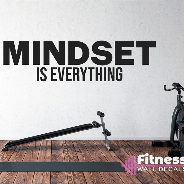 Mindset is everything Fitness Wall Decal, Motivational Home Gym Decor, Vinyl Lettering, Inspirational Fitness Gift Idea