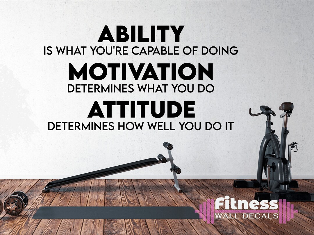 Inspirational Phrase Ability Motivation Attitude Vinyl Wall Decal ...