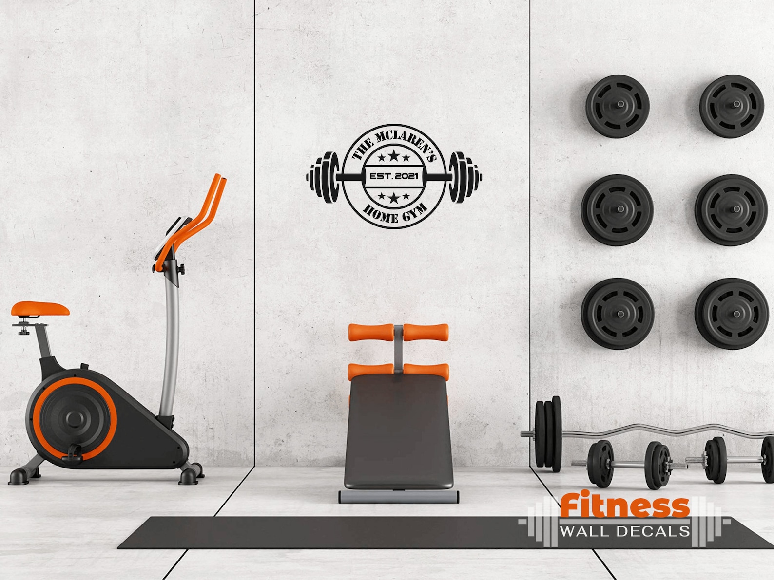 Personalized Home Gym Weight Room Sign Fitness Wall Decal Etsy