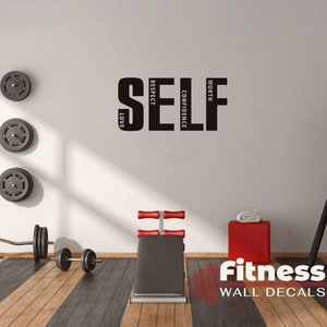 Self Love Fitness Inspirational Quote Home Gym Wall Decal, Motivational Home Garage Gym Decor, Vinyl Lettering, Home Office Decor Bild 4