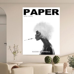 Póster de Naomi Campbell Cartel de lona pared de arte Sin marco