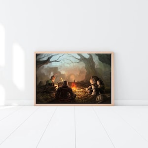 Dark Souls-Bonfire Art Poster Wall Decoration, Game poster, Canvas poster, Mural, Art poster, Art wall, No frame