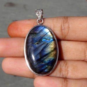 Blue Fire Labradorite Pendants, 22x35mm Drop Labradorite Pendants, Solid 925 Sterling Silver Pendants, Boho Pendants, Labradorite Jewelry