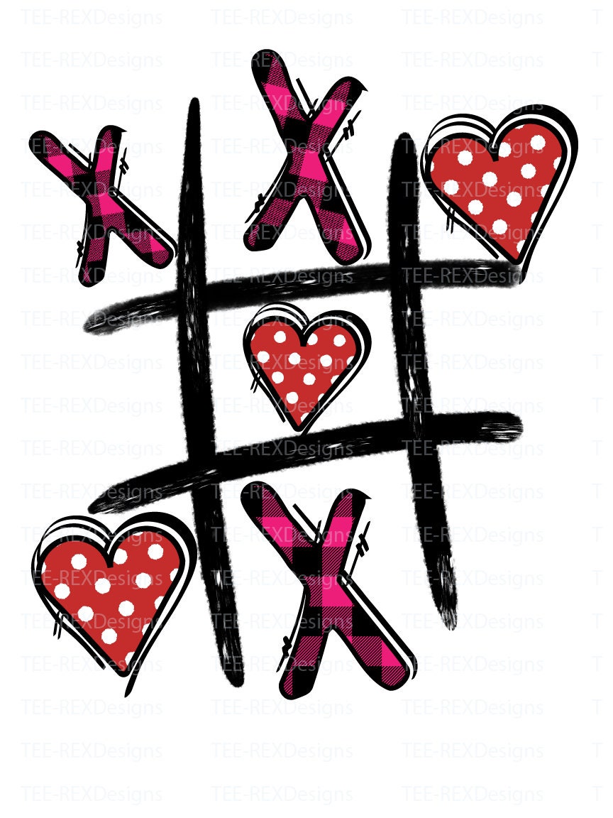 Valentine Tic-Tac-Toe XOXO. PNG digital download | Etsy