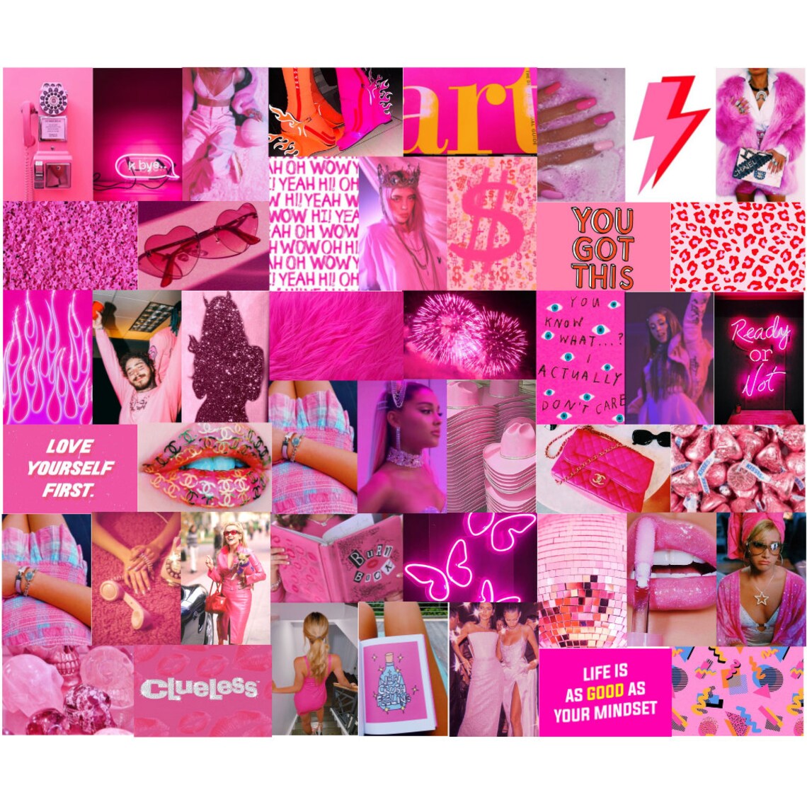 Hot Pink Aesthetic Wall Collage Kit 65 IMAGES DIGITAL DOWNLOAD - Etsy