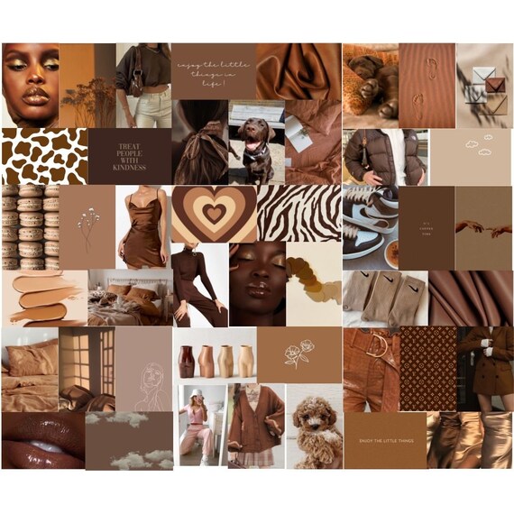 Brown Aesthetic Wall Collage Kit 60 Images Digital Download Etsy