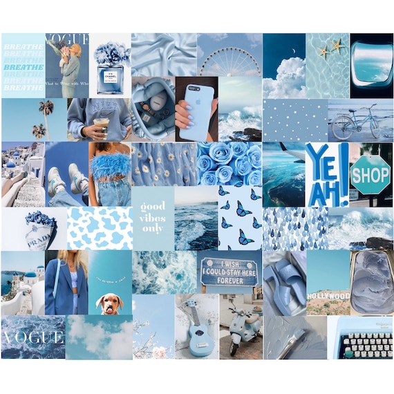 Baby Blue Aesthetic Wall Collage Kit 68 IMAGES DIGITAL - Etsy