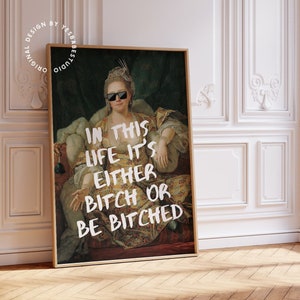 Quirky home decor, Altered art print, Maximalist wall art, Baroque art print, Weird decor, Funky wall art, Altered portrait, Classical art image 1
