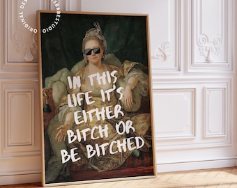Quirky home decor, Altered art print, Maximalist wall art, Baroque art print, Weird decor, Funky wall art, Altered portrait, Classical art