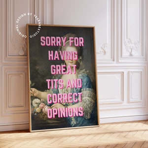 Altered art print, Feminist prints, Rococo art, Maximalist wall art, Quirky wall art, Baroque art print, Altered portrait, Eclectic decor