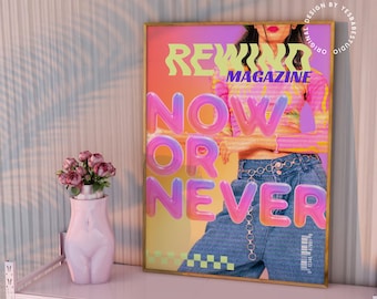 Y2k room decor, Bar cart prints, Y2k poster, Y2k art print, room decor aesthetic y2k, Colorful wall art, Maximalist prints, Indie room decor