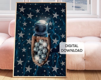 Disco ball print, bar cart prints, preppy room decor girly wall art, dorm room prints, disco themed home decor, funky wall art, maximalist