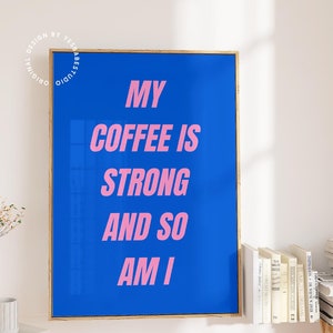 Plakat z kawą, Więcej espresso mniej depresso, Dekoracja szyldu kawiarni, Wydruki z espresso, Wystrój dopaminy, kolorowe wydruki kuchenne, odważny wydruk artystyczny