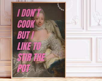 Altered art print, Coquette decor, Rococo art, Maximalist wall art, Quirky wall art, Baroque art print, Victorian art, Sassy art print