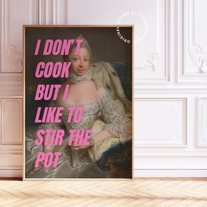 Altered art print, Coquette decor, Rococo art, Maximalist wall art, Quirky wall art, Baroque art print, Victorian art, Sassy art print