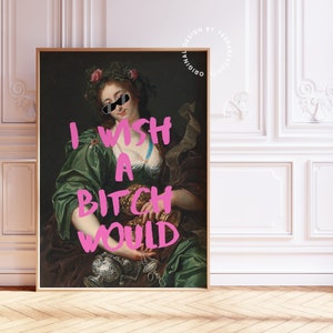 Altered art print, Maximalist wall art, Quirky decor, Altered portrait, Funky wall art, Quirky wall art, Altered painting, Baroque art print