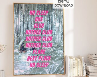 DIGITAL disco room decor, dorm room prints, Preppy wall decor, Maximalist home decor, Disco ball prints, Trendy wall art, Bar cart prints