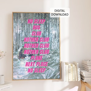 DIGITAL disco room decor, dorm room prints, Preppy wall decor, Maximalist home decor, Disco ball prints, Trendy wall art, Bar cart prints