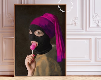 Altered Art prints, Maximalist Home Decor, apartment decor aesthetic, Hot pink wall art, Indie room decor, Maximalist prints, Feminist print