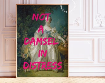 Feminist wall art, Altered art print, Maximalist wall art, Feminism print, Baroque art print, Moody decor, Hot pink art, Graffiti wall art