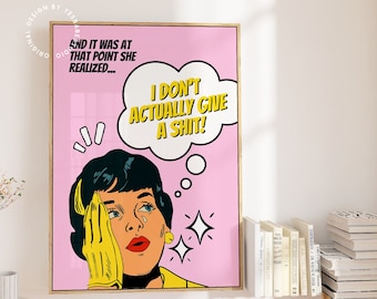 Maximalist Art Druck, Pink Pop Art Druck, Feministische Wandkunst, Schräge Wandkunst, Schräges Raumdekor, Rosa Wandkunst, Barwagen Druck, Lustig