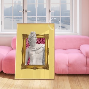Maximalist wall art, Quirky home decor, Funky wall art, Dopamine decor, Yellow wall art, Kitsch decor, Weird decor, Quirky wall art, Funky