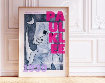 Paul Klee Angel Applicant, Danish pastel decor, Museum exhibition prints, Dopamine decor, Aesthetic decor, Maximalist wall art, Pastel decor