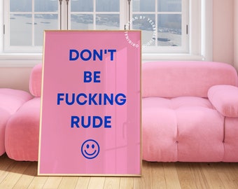 Quirky wall art, Funky art print, Weird decor, Maximalist wall art, Swear word prints, Eclectic decor, Light pink wall art,Quirky room decor