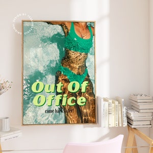 Out of office, Apartment decor aesthetic, Indie wall art, Indie room decor, Retro wall art, Home office prints, Maximalist wall art, Y2K art