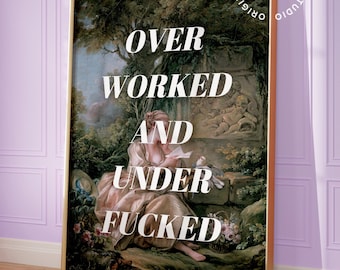 Skurrile veränderte Kunstdrucke, Dekoration für Haus und Büro, Maximalistische Wandkunst, Kokette Dekoration, Rokoko, Barock, Rude Wandkunst
