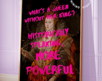 Feministisk väggkonst, Förändrad konsttryck, Maximalistisk inredning, Maximalistisk väggkonst, Feminismtryck, Barock konsttryck, Stämningsfull inredning, Stark rosa konst