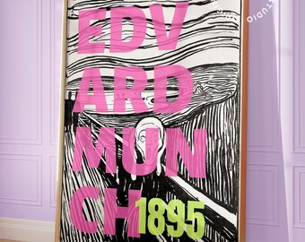 Edvard Munch print, Danish pastel decor, Museum exhibition prints, Dopamine decor, Aesthetic decor, Maximalist wall art, Pastel decor