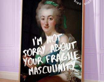 Feminist wall art, Altered art print, Feminism prints, Altered portrait, Maximalist wall art, Baroque wall art, Rococo prints,Moody wall art