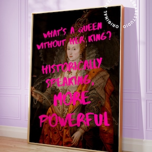 Feminist wall art, Altered art print, Maximalist decor, Maximalist wall art, Feminism print, Baroque art print, Moody decor, Hot pink art