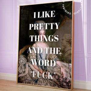 Quirky altered art prints, Home office decor, Maximalist wall art, Coquette decor, Rococo, Baroque, Rude wall art, College apartment decor